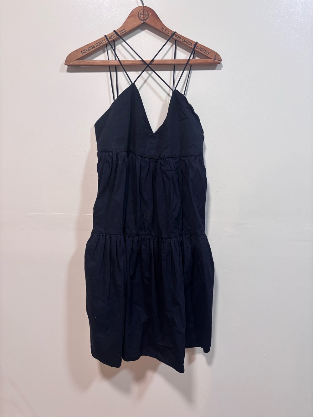 Zara Women's Black Tiered Spaghetti Strap Dress XS